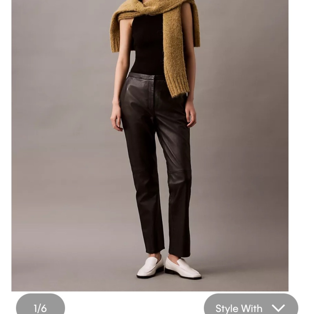 Black Straight Leg Pants with High Waist